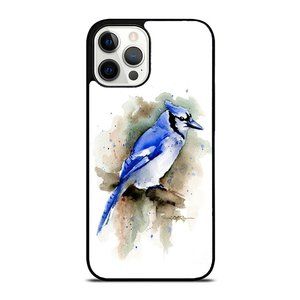 Watercolor Blue Jay Bird Artistic Animal Painting iPhone Case